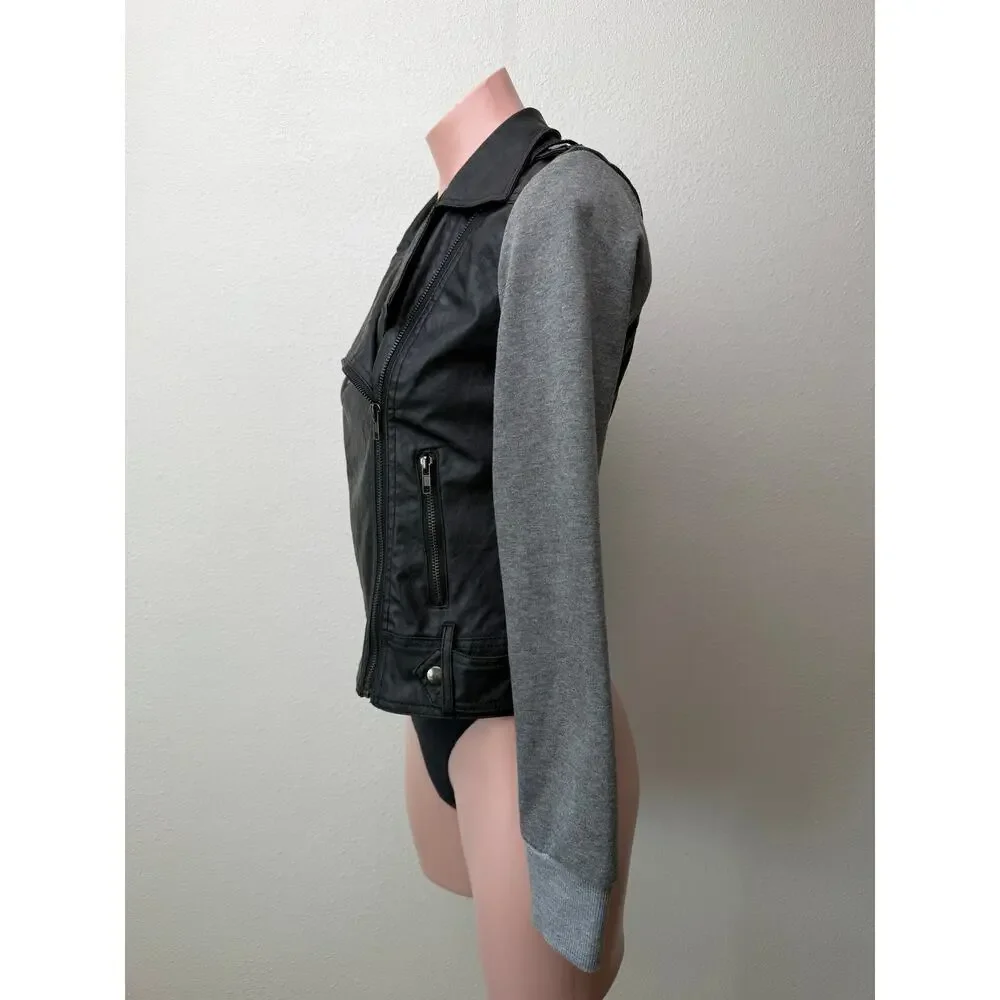 Foreign Exchange Black Gray Womens S Moto Jacket